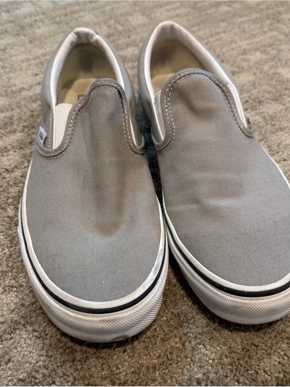 Vans Slip-On Sneakers in Light Gray